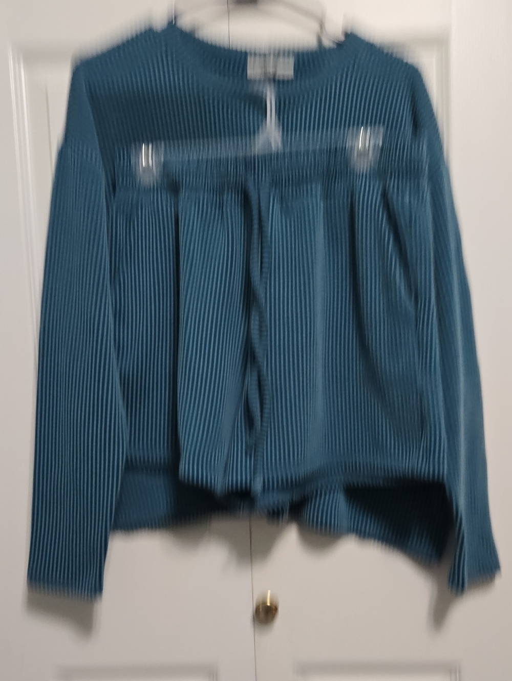 Zenana Outfitters Teal Ribbed Long-Sleeve Top And Bottoms Size Large